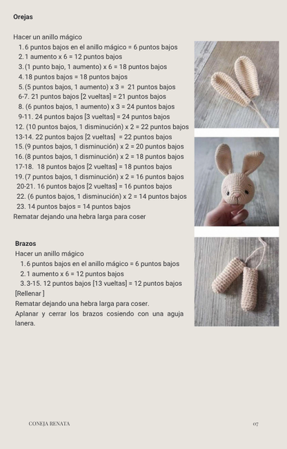 CONEJA RENATA - (la más pedida) -Patrón